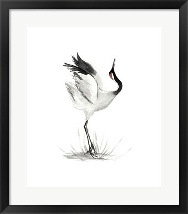 Framed Japanese Cranes I Print