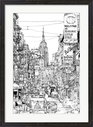 Framed B&amp;W City Scene II Print