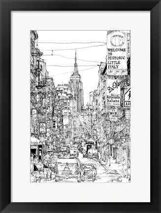 Framed B&amp;W City Scene II Print