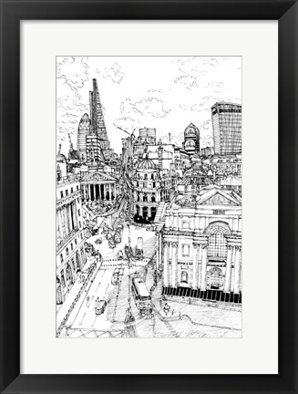 Framed B&amp;W City Scene III Print