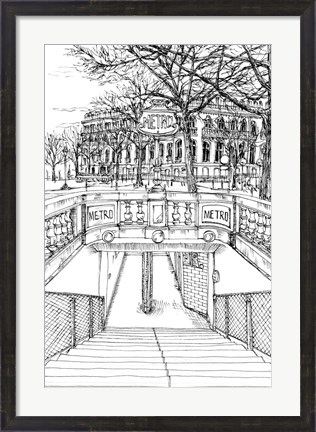 Framed B&amp;W City Scene VI Print