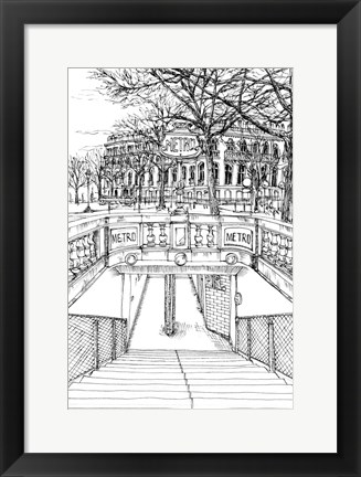 Framed B&amp;W City Scene VI Print