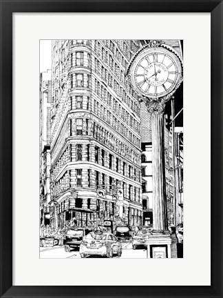 Framed B&amp;W City Scene VII Print