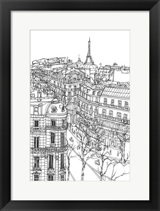 Framed B&amp;W City Scene IX Print