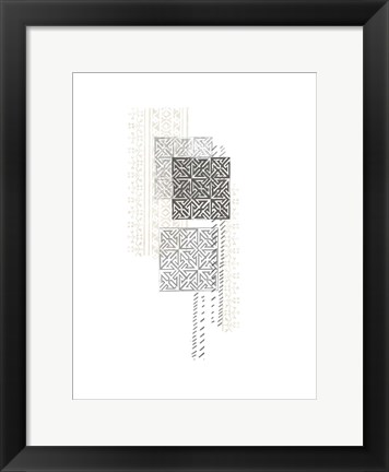 Framed Block Print Composition IV Print