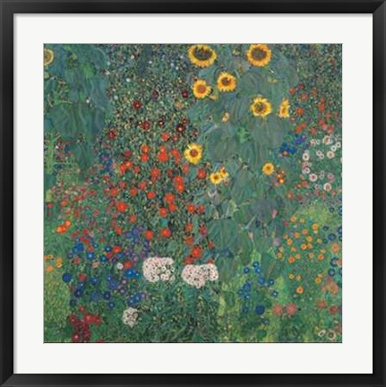 Framed Garden with Sunflowers Print