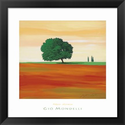 Framed Gio Mondelli - Albero Solitario Size 15.75x15.75 Print