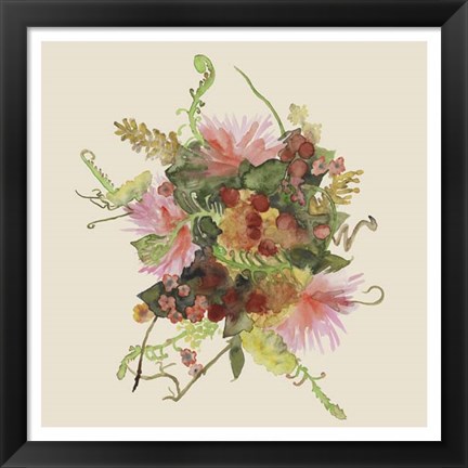 Framed Watercolor Floral Spray II Print