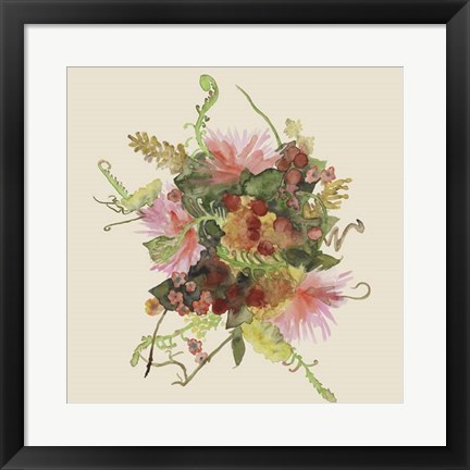 Framed Watercolor Floral Spray II Print