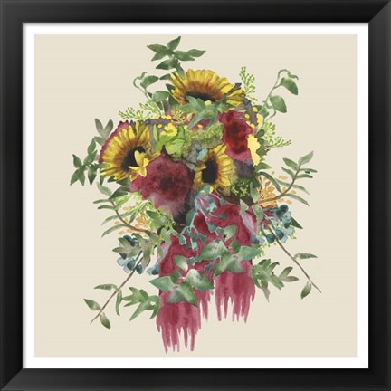 Framed Watercolor Floral Spray IV Print