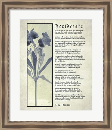 Framed Desiderata Blue Daguerreotype Print