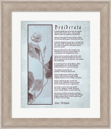 Framed Desiderata Brown Daguerreotype Print