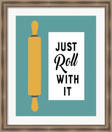 Framed Retro Kitchen III - Just Roll With It Print