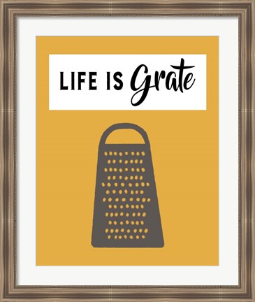 Framed Retro Kitchen I - Life Is Grate Print