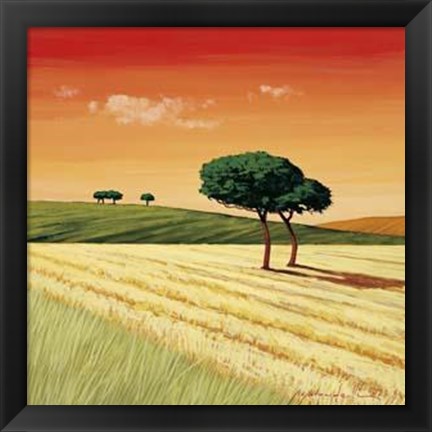 Framed Campo Al Tramonto Print