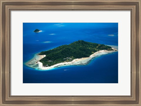 Framed Castaway Island Resort, Mamanuca Islands, Fiji Print