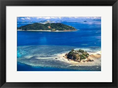 Framed Wading Island and Castaway Island, Fiji Print