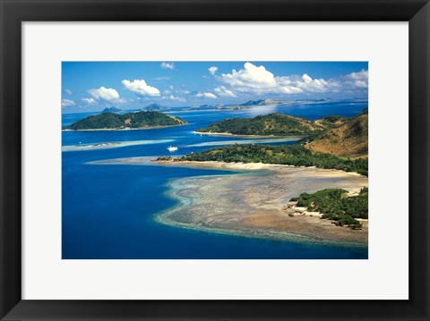 Framed Malolo Island, Mamanuca Islands, Fiji Print