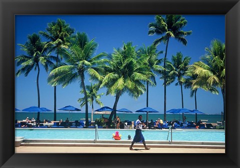 Framed Swimming Pool, Sheraton Fiji Resort, Denarau Island, Fiji Print