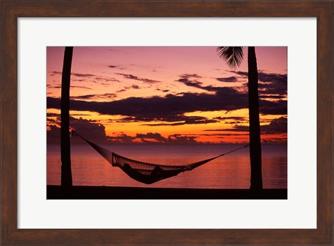 Framed Sunset, Denarau Island, Fiji Print