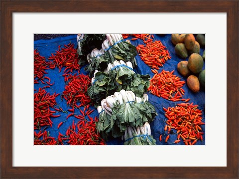 Framed Market Produce, Sigatoka, Fiji Print