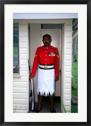 Framed Guard, Former Government House, Suva, Fiji Print