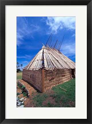 Framed Traditional Bure, Vatukarasa Village, Fiji Print