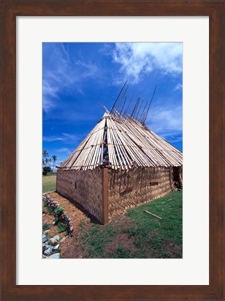 Framed Traditional Bure, Vatukarasa Village, Fiji Print