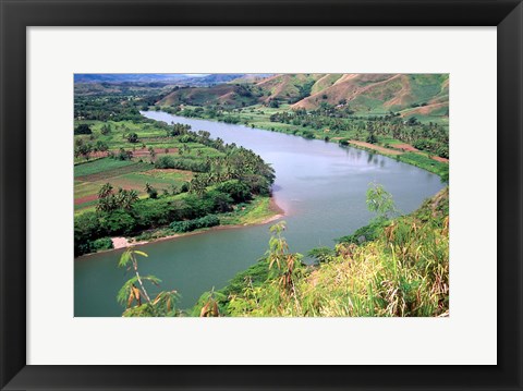 Framed Sigatoka River Seen From Tavuni Hill Fort, Coral Coast, Viti Levu, Fiji Print