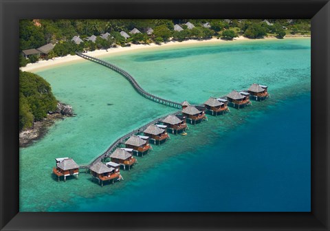 Framed Likuliku Lagoon Resort, Malolo Island, Mamanuca Islands, Fiji Print