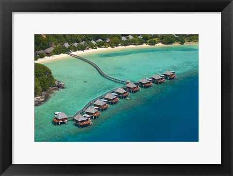 Framed Likuliku Lagoon Resort, Malolo Island, Mamanuca Islands, Fiji Print