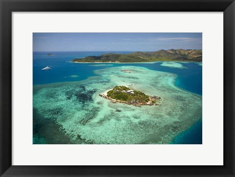 Framed Wadigi Island, Mamanuca Islands, Fiji Print