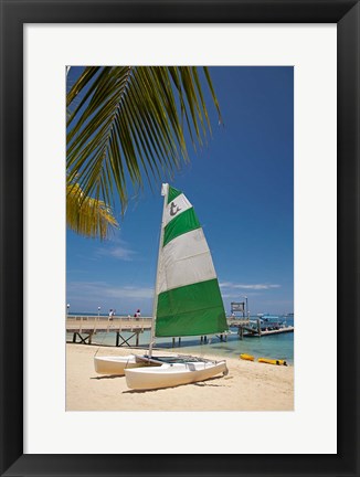 Framed Hobie Cat, Plantation Island Resort, Malolo Lailai Island, Mamanuca Islands, Fiji Print