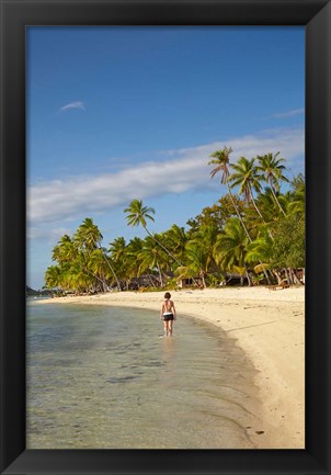 Framed Beach, Plantation Island Resort, Fiji Print