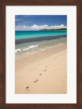 Framed Footprints in sand on Natadola Beach, Coral Coast, Viti Levu, Fiji Print