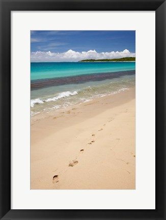 Framed Footprints in sand on Natadola Beach, Coral Coast, Viti Levu, Fiji Print