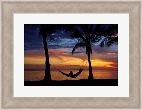 Framed Hammock, Travel, Fiji Print