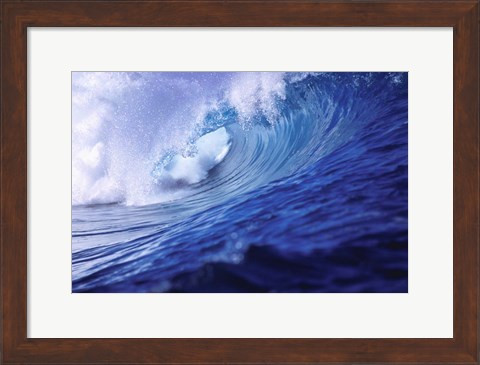 Framed Surfing waves, Fiji Islands Print