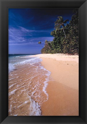 Framed Fiji Islands, Tavarua, Surf over the sand Print