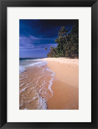 Framed Fiji Islands, Tavarua, Surf over the sand Print