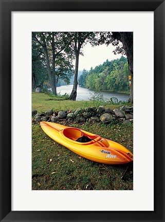 Framed Kayak on Housatonic River, Litchfield Hills, Housatonic Meadows State Park, Connecticut Print