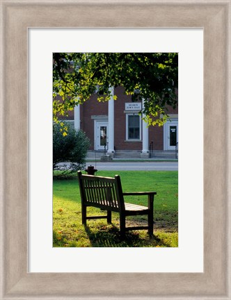 Framed Bench in Sharon, Litchfield Hills, Connecticut Print