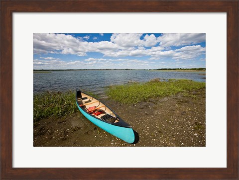 Framed Canoe, Long Beach, Stratford, Connecticut Print