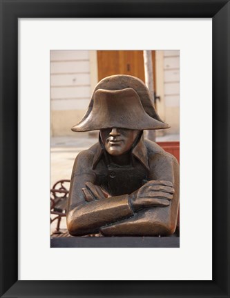 Framed Slovakia, Bratislava, Bronze Napoleon statue Print