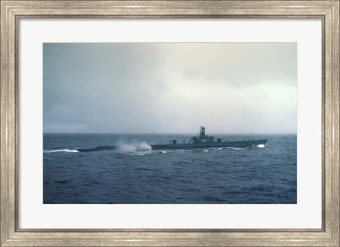 Framed Pacific Ocean, US submarine during WW II Print