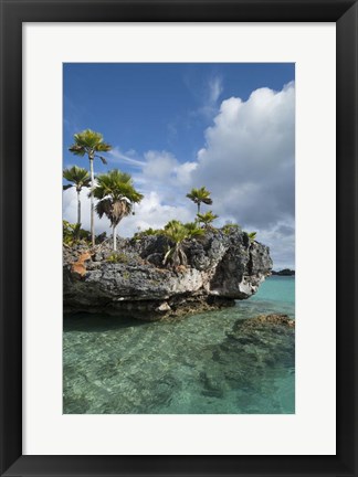 Framed Fiji, Southern Lau Group, Island of Fulanga. Scenic lagoon located inside volcanic caldera. Print