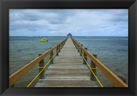 Framed Long wooden pier, Coral Coast, Fiji, South Pacific Print