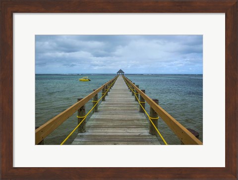 Framed Long wooden pier, Coral Coast, Fiji, South Pacific Print