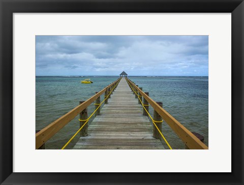 Framed Long wooden pier, Coral Coast, Fiji, South Pacific Print