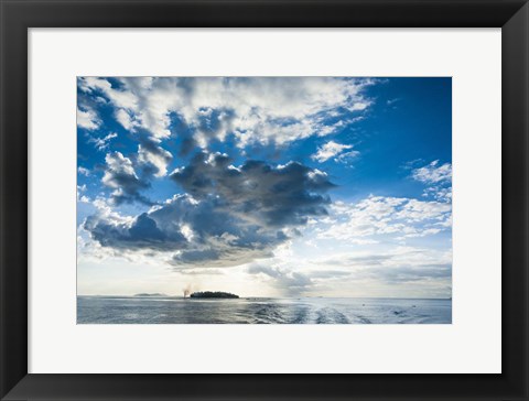 Framed Dramatic clouds at sunset over the Mamanucas Islands, Fiji, South Pacific Print